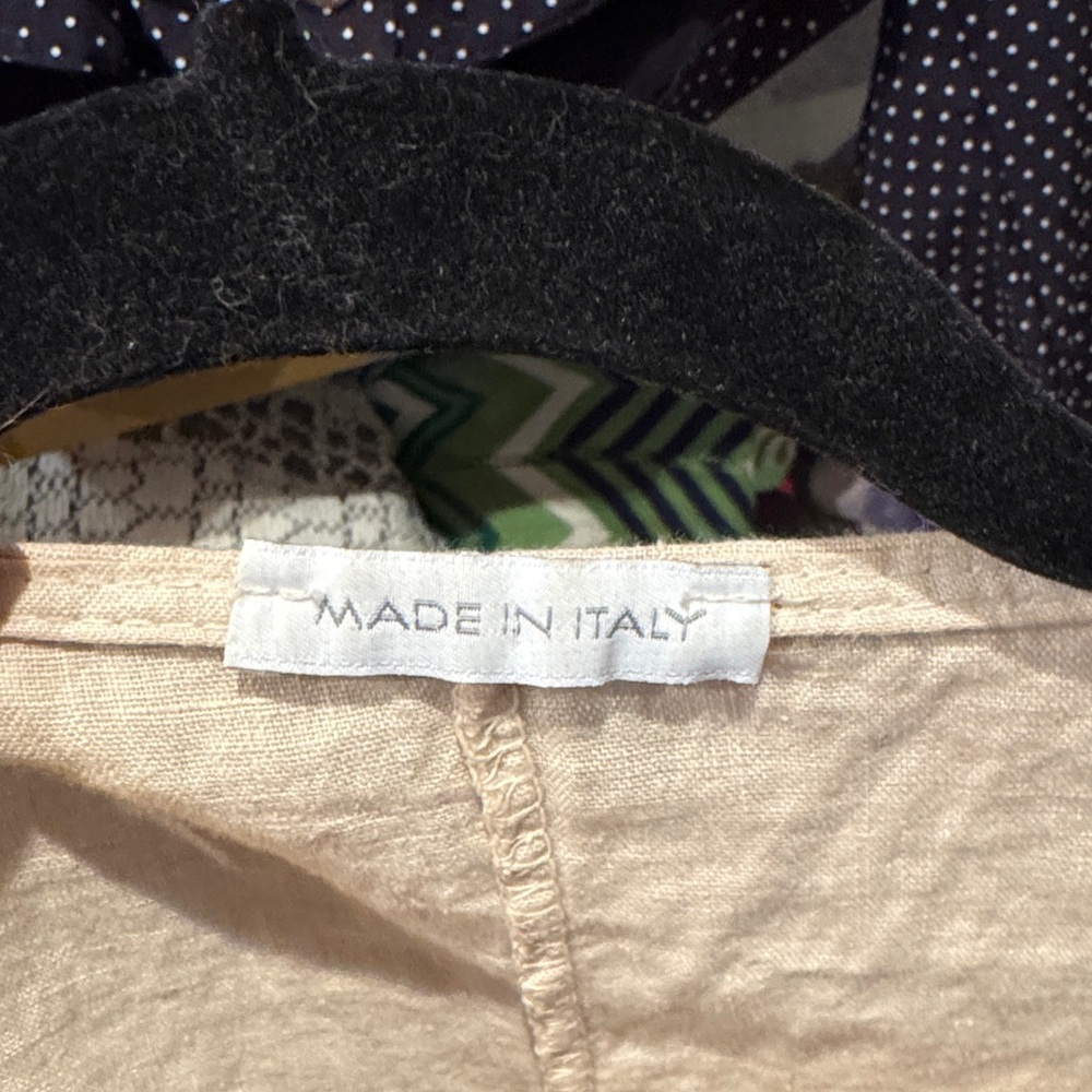 Italian artisanal asymmetrical layered 100% linen dress - Picture 5 of 9